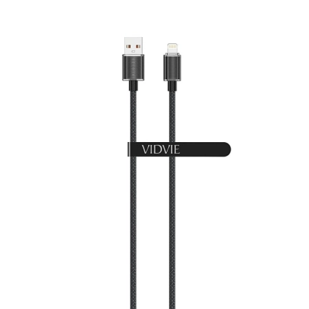 Kabel USB iPhone Lightning 1.2m czarny VIDVIE CB4024 3A